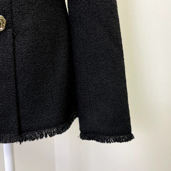 Reformation Coleen Black Tweed Blazer size 6 Gold Button - Picture 5 of 16